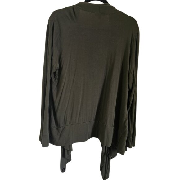 Premise Studio Dark Olive Green Cardigan Plus Size 1X Jersey Fabric - Picture 6 of 7